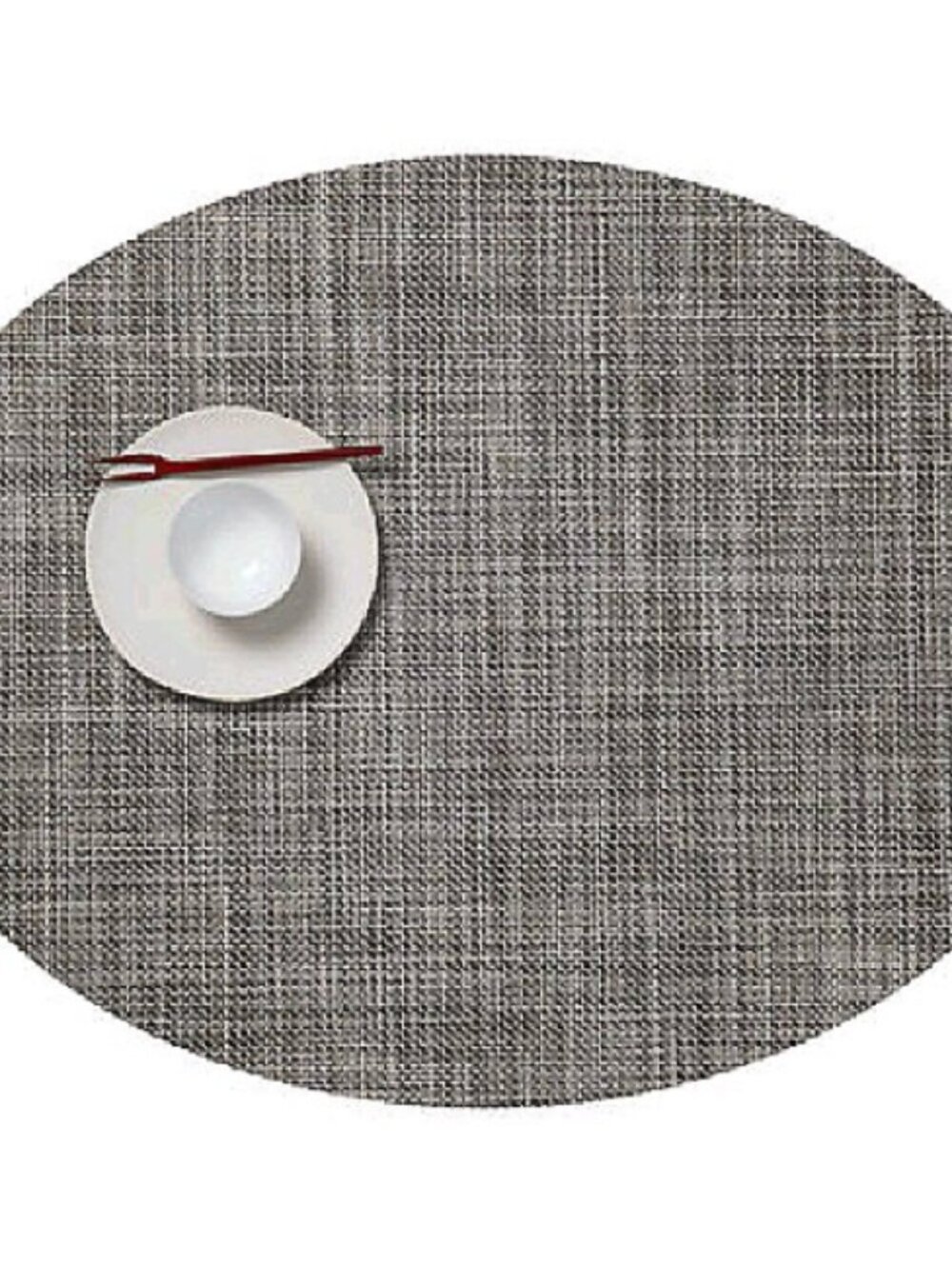 Mini Basketweave Oval Placemat - Gravel